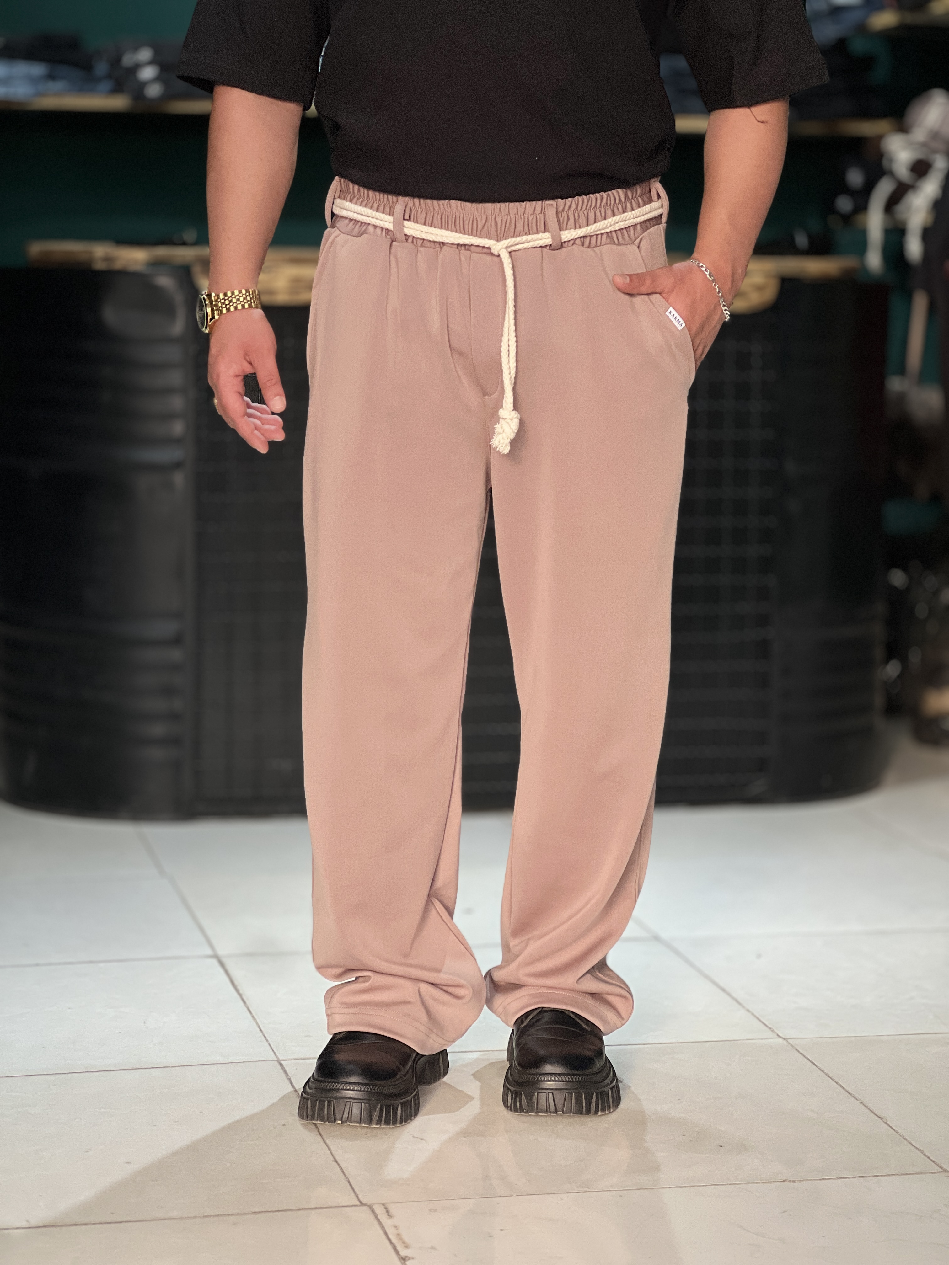 شلوار بگ پارچه ای غواصی